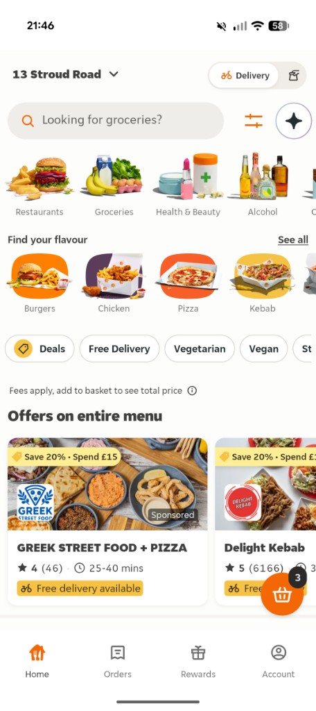 Just Eat home — restaurants, groceries, health & beauty